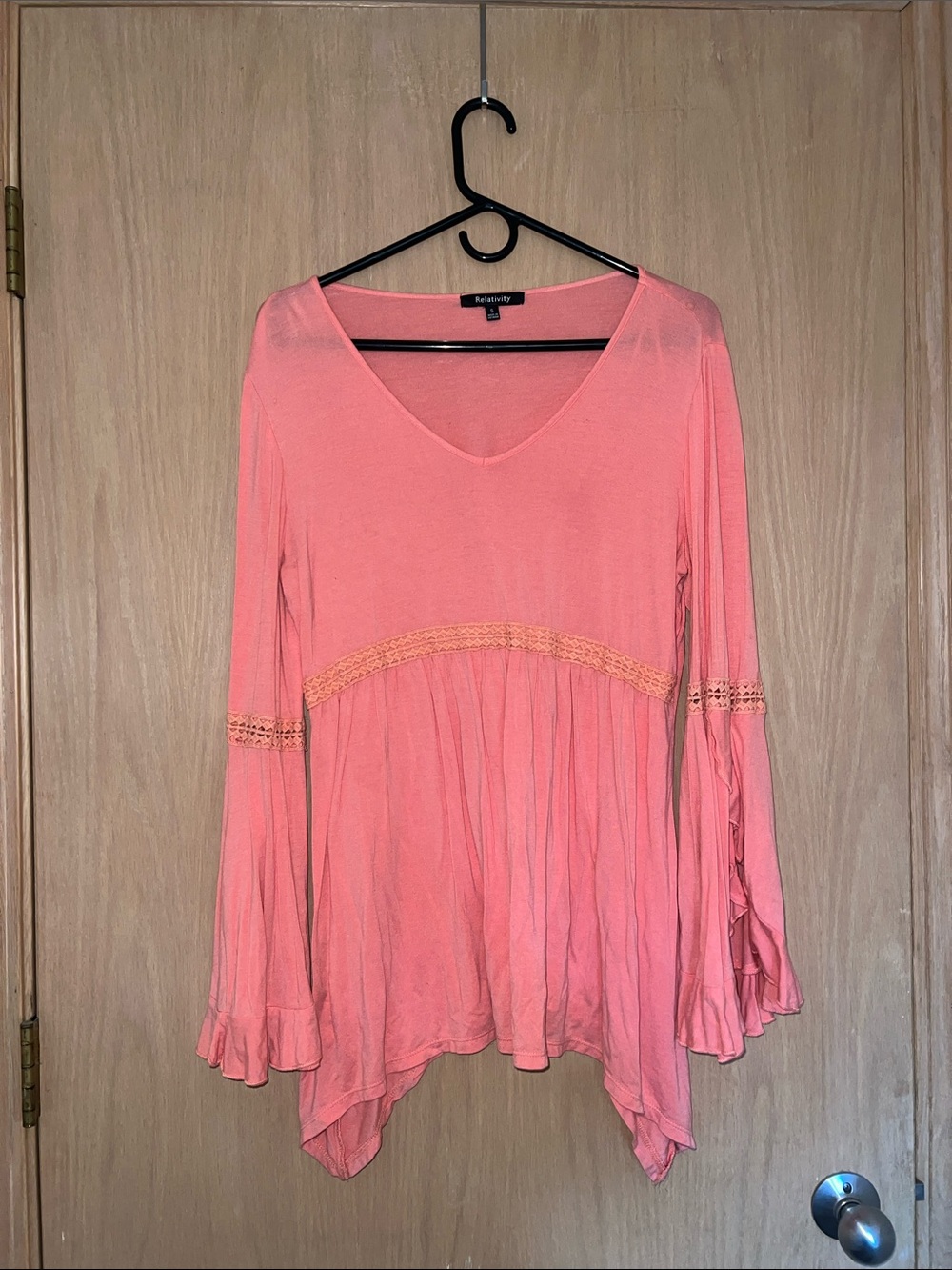 Rails Coral V-Neck Lace-Trim Maternity Tunic
